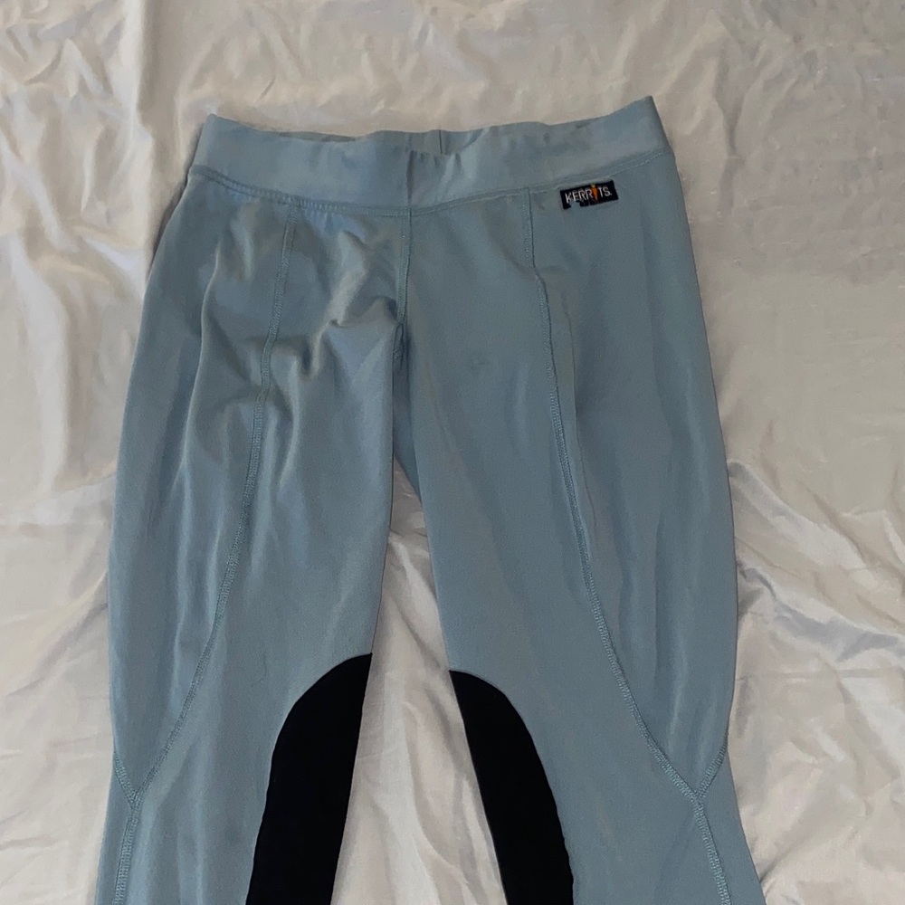Kerrits Light Blue and Black Breeches